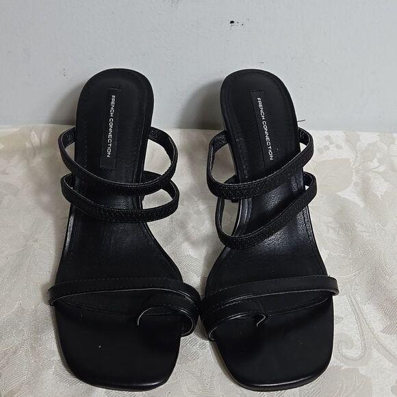 French Connection Black Sculptural Heels - Picture 3 of 7